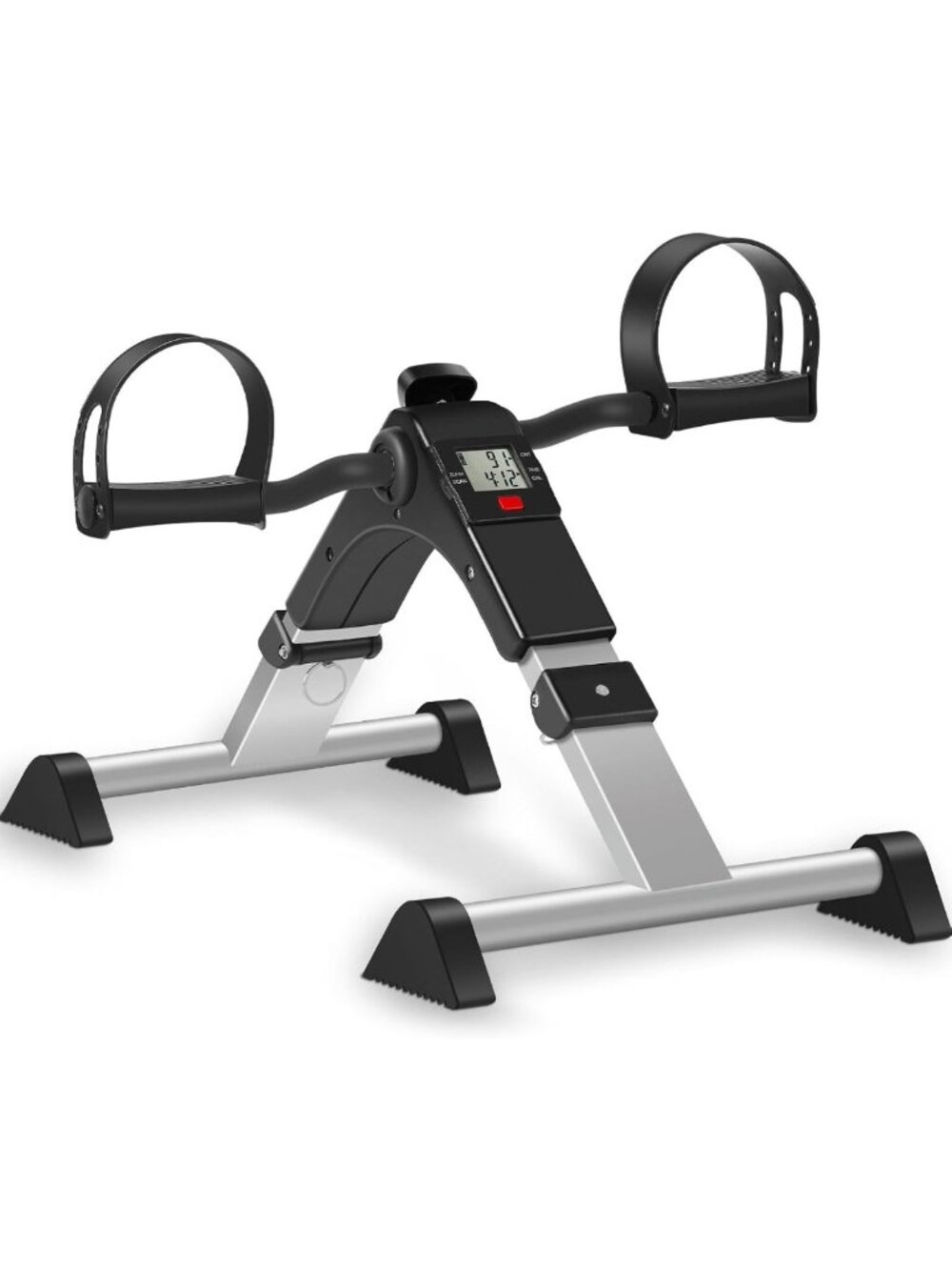 Foldable Under Desk Bike Pedal Exerciser for Arm & Leg Workouts, LCD Display